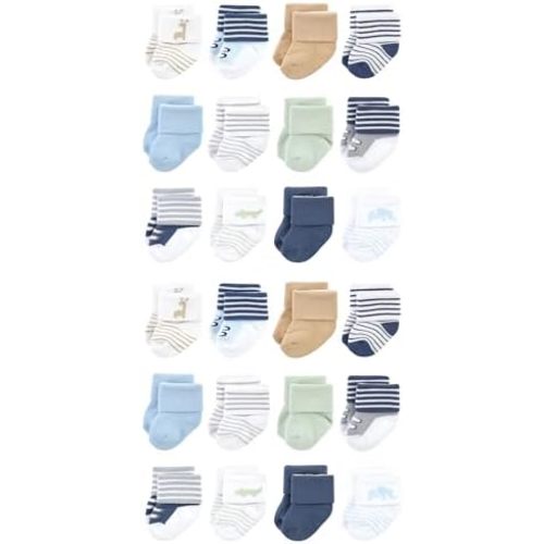 Luvable Friends Unisex Baby Cotton Rich Baby Terry Socks 24-Pack