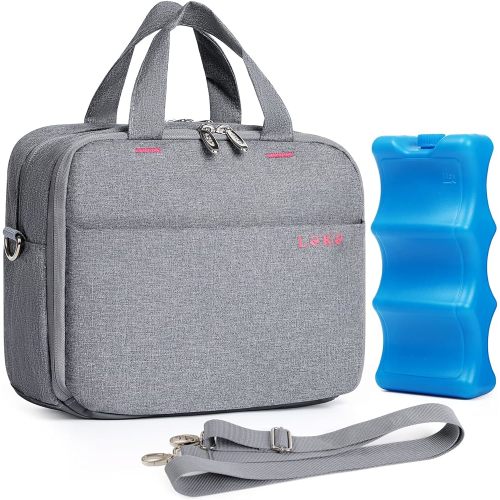 Lekebaby Breastmilk Cooler Bag with Ice Pack - Fits 4 Baby Bottles, Perfect for Nursing Moms and Daycare