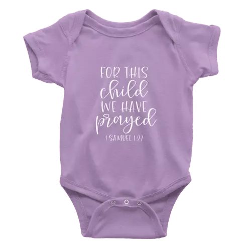 For This Child We Have Prayed Onesie | Missional Wear