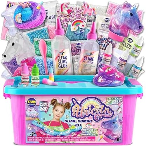 Fluffy Unicorn Slime Kit for Girls, FunKidz Cloud Slime Gift for Ages 6+ Kids Fun Slime Making Kit Awesome Craft Toy Birthday Present Ideas