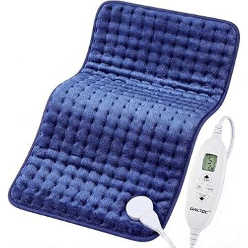 Electric Heating Pad, 2025 Upgraded Dual Mode Controller (Manual and auto Off Mode),Multiple Safety protections, Comfortable Soft, Machine Washable(12"x 24" Dark Blue)