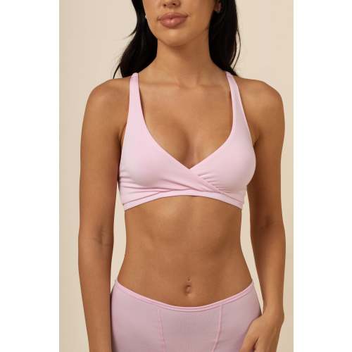 Women's Cross Front Bralette in Peony
