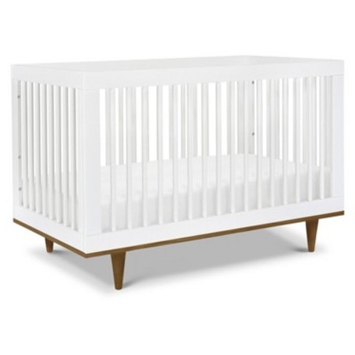 daVinci Marley 3-in-1 Convertible Crib - White Finish and Walnut Legs