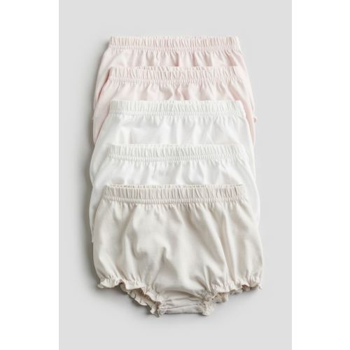 5-pack Cotton Jersey Bloomers, Light pink/light beige