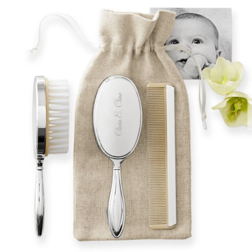 Silver Baby Brush & Comb Set
