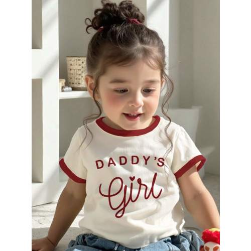 SHEIN Happikins Baby Girl Casual Minimalist Short Sleeve Round Neck Shirt, Suitable For Summer | SHEIN