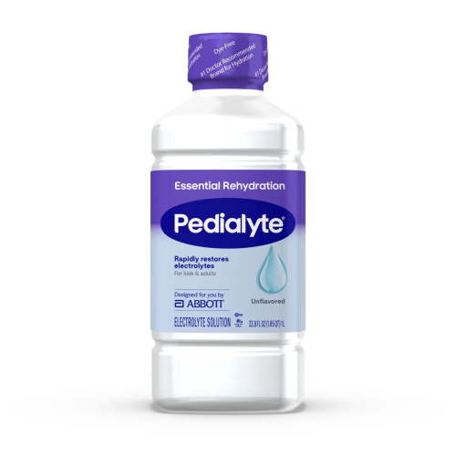 Pedialyte Essential Rehydration Electrolyte Drink, Unflavored, 1 Liter