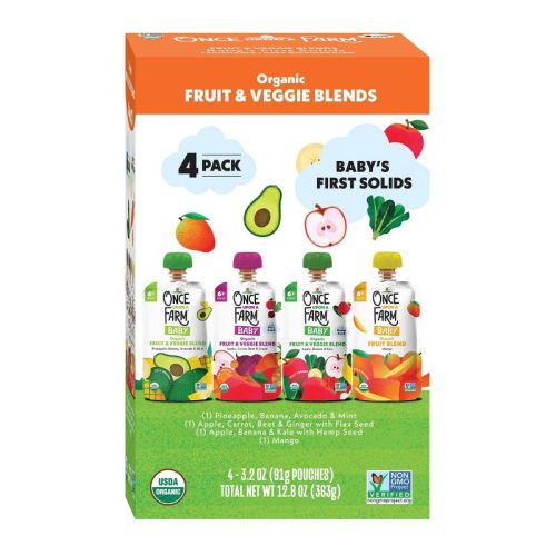Once Upon a Farm Starting Solids Organic Baby Food Variety Pack - 4ct/3.2oz