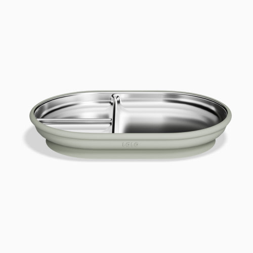 Lalo Stainless Steel Suction Plate - Sage