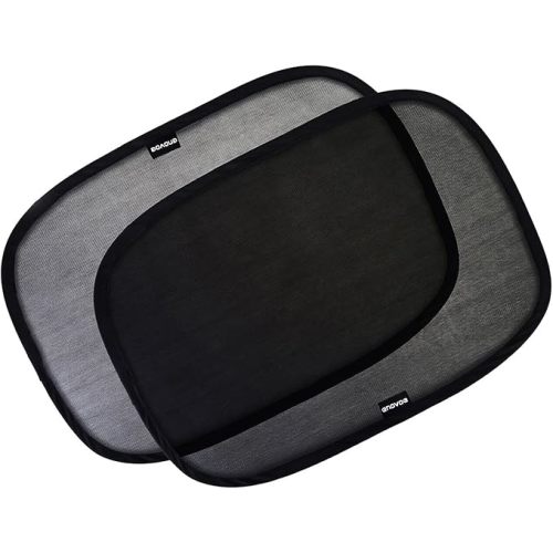 2-Pack Car Window Shades by Enovoe - 19 x 12 in Side Window Cover for SUVs, Sedans, and Trucks - Protects Baby from UV Rays and Glare - Cling Design for Easy Use - Plain