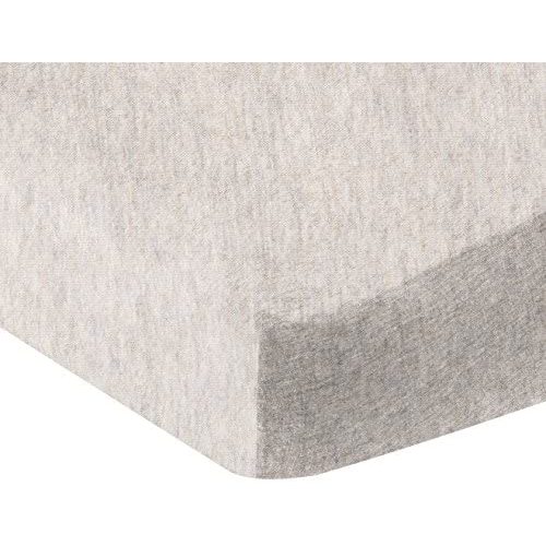 Amazon Basics Heather Jersey Fitted Crib Sheet Bedding, Chambray - Oatmeal