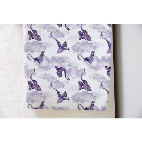 Nursery Bedding - Dragon Fire Purple with Clouds