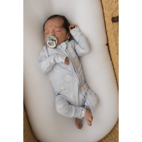 Little & Fern Zip Romper | Celestial Blue 0-3M