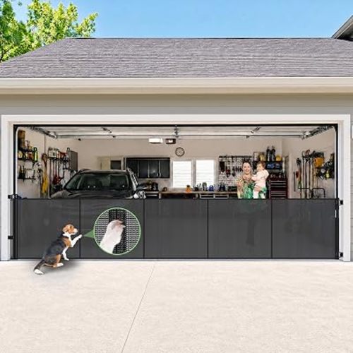 Reinforced 155" Extra Wide Baby Gate Retractable Dog Gate, Indoor/Outdoor