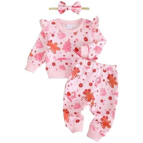 Mioglrie Toddler Baby Girl Clothes Fall Winter Sweatsuit Newborn Sweatshirt Sweat Pant Sets Outfits Infant Girls Clothing