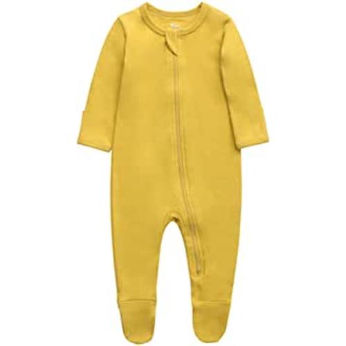 O2Baby Baby Boys Girls Organic Cotton Zip-Front Sleeper Pajamas, Footed Sleep 'n Play
