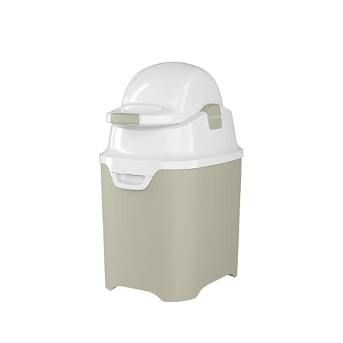 Foundations Mini Diaper Pail with Airtight Lid, Durable & Odorless Diaper Disposal, Large Capacity, Holds up to 30 Newborn Diapers, Refill with Any Bags, Baby Registry Gift - Sand