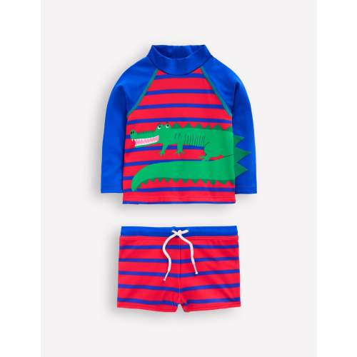Fun Rash Vest Set-Gallery Blue/Poppy Red Croc