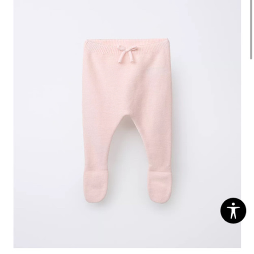 BOW KNIT FOOTED LEGGINGS - Pink | ZARA United States