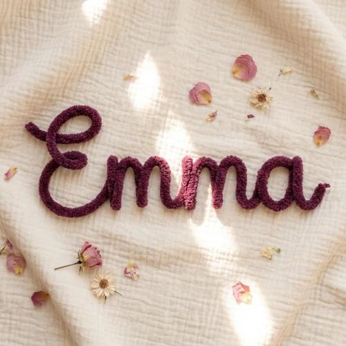 Personalized Fluffy Yarn Wire Name: Nursery & Kids Room Decor