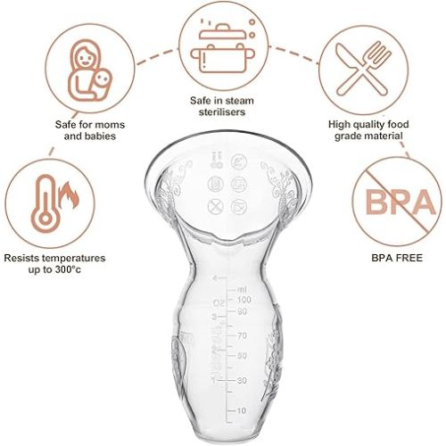 Haakaa Silicone Breastfeeding Manual Breast Pump Milk Pump 100% Food Grade Silicone BPA PVC and Phthalate Free | 4 oz Capacity