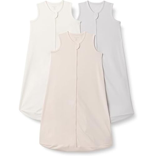 Amazon Essentials Unisex Babies' Cotton Sleep Sack, Wearable Blanket, 0.5 TOG, Pack of 3