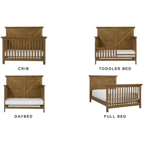 Wyatt Crossbuck Panel Convertible Crib with Conversion Kit