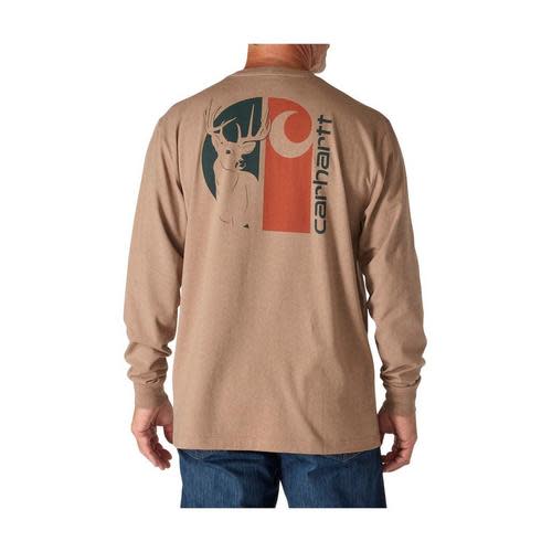 Men's Carhartt Loose Fit Heavyweight Pocket Deer Graphic Long Sleeve T-Shirt | SCHEELS.com