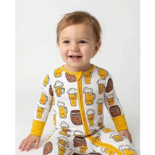 Beer Mugs and Barrels Bamboo Convertible Zippered Romper