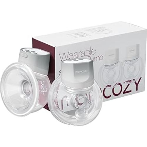 Momcozy Hands-Free Breast Pump S12 Pro, Wearable & Portable Pump with Soft DoubleFit Flange, 3 Modes | 9 Levels Double Electric Pump, Smart Display, 24mm, 2 Pack, Cozy Grey