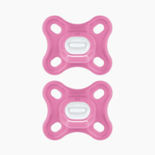 MAM Comfort Baby Pacifiers, Lightweight One-Piece Full Silicone Binky for Newborns 0-3 Months, BPA-Free Nipple, Easy to Clean Pacifier, Best for Breastfed Babies, with Sterilizer Case, 2 Count Binkies