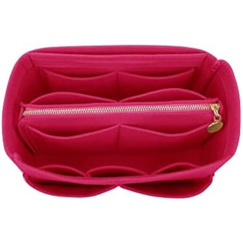 LEXSION Felt Purse Bag Organizer Insert with zipper Bag Tote Shaper Fit Speedy Neverful PM MM