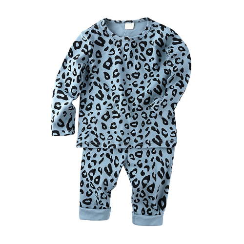 Hienoo Newborn Girls Leopard Pajamas Cotton Long Sleeve Top and Pants Sleepwear Outfits