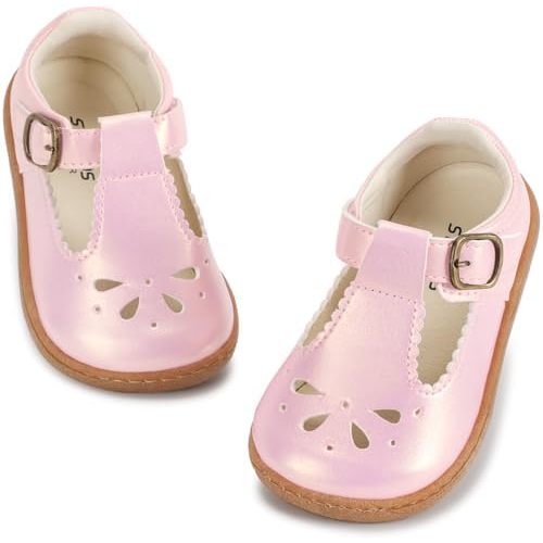 STQ KIDS Toddler Girl Mary Jane Dress Shoes Wide Ballet Flats for Girls Party School Shoe