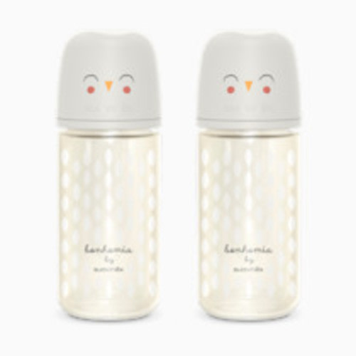 Suavinex Bonhomia Anti-Colic Glass Baby Bottle 2 Pack - Beige, 8 Oz