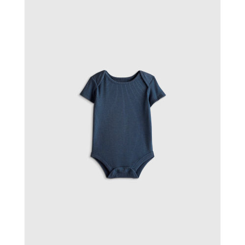 Softest Rib Short Sleeve Bodysuit  in Navy Stripe