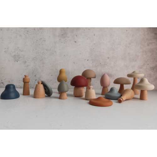 Wooden Silicone Mushroom Toy | Montessori Sensory Play, Fine Motor Skills