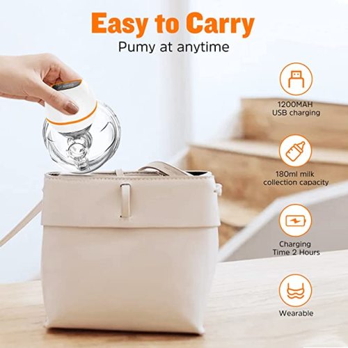 Breast Pump Portable Wireless Wearable Breast Pump with Touchscreen LCD Display, Rechargeable Hands Free Breast Pump Electric with 3 Modes & 9 Levels (2 Pack)