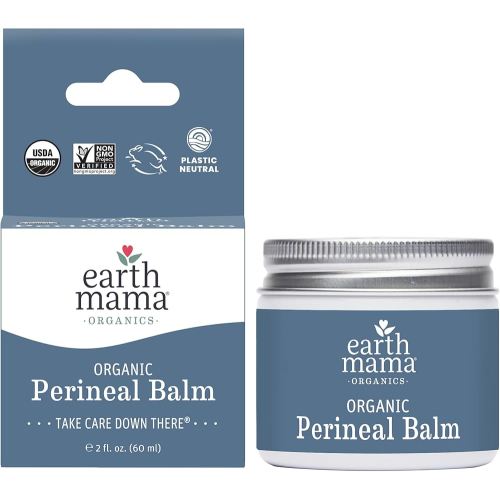 Earth Mama Organic Perineal Balm | Naturally Cooling Herbal Salve for Pregnancy and Postpartum Relief with Witch Hazel & Calendula, Feminine Care Essentials, No Benzocaine or Butane, 2-Fluid Ounce