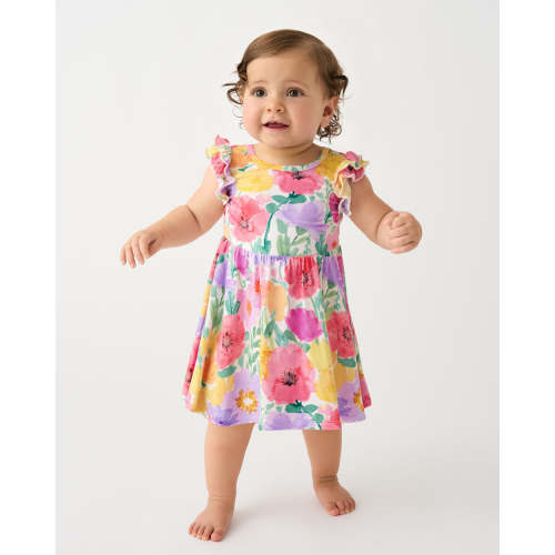 Watercolor Meadow Flutter Twirl Dress with Bodysuit