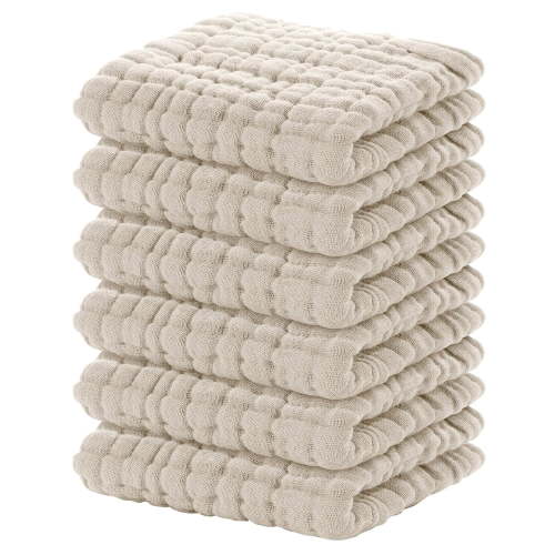 Pakyozj Muslin Baby Washcloths 100% Organic Cotton Face Towels 6 Pack Wash Cloths for Baby 12x12in Soft and Absorbent Baby Wipes