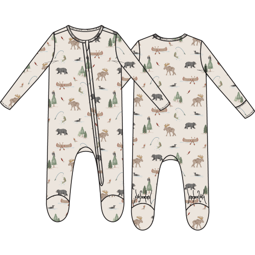 Northern Woodland Animals - 2 Way Zipper Footie – Angel Dear