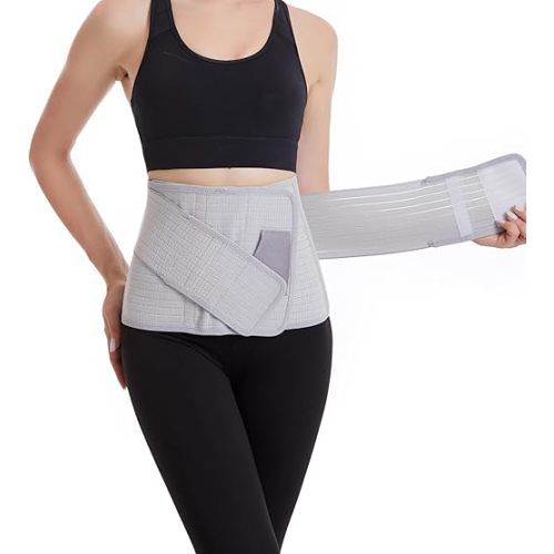Paskyee Postpartum Belly Band, C-Section & Post Surgery Support Wrap(Grey, L/XL)