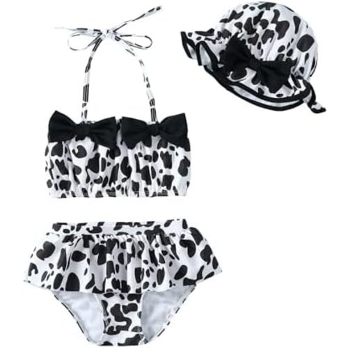 Baby Girl Summer Swimsuit with Hat Toddler Girls Bikini Sets Infant Bathing Suit Beach Outfits