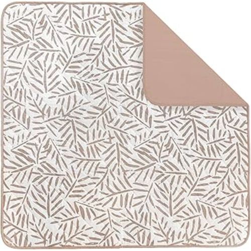 Toddlekind Portable Baby Mat – Organic Cotton 47" x 47" Reversible Indoor/Outdoor Playmat for Babies, Toddlers, Picnics, Patio, and Garden Use 0m+ Tan (Taupe)