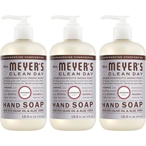 MRS. MEYER'S CLEAN DAY Hand Soap, Lavender Scent, 12.5 Fl Oz Bottle - 3 Pack