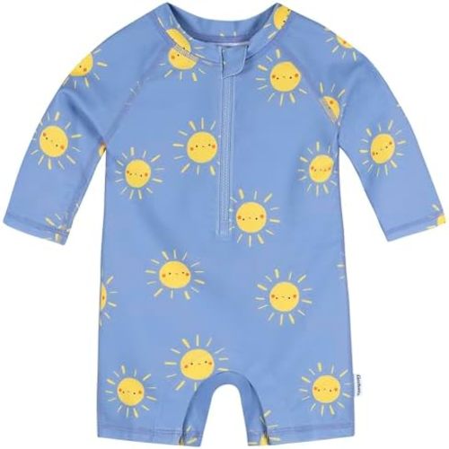 Gerber Baby Boys' Toddler Long Sleeve One Piece Sun Protection Rashguard Swimsuit