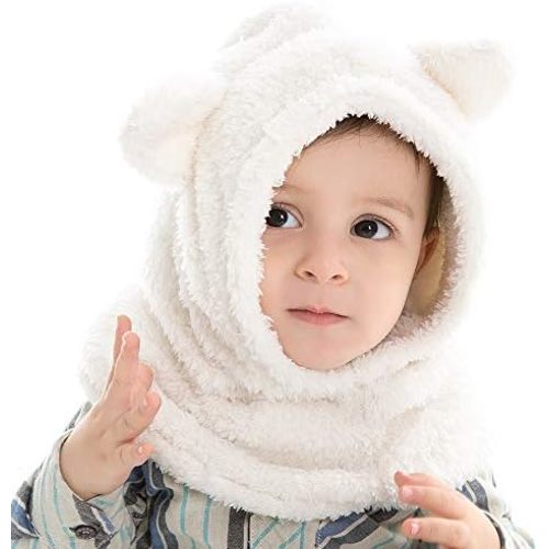 Baby Girls Winter Hat Boys Warm Scarf Hat Kids Thick Earflap Hood Cap with Ear 6M-7T