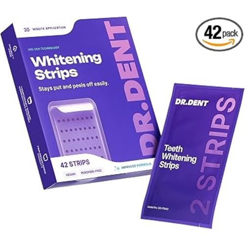 DRDENT Purple Teeth Whitening Strips - Safe for Enamel - Non Sensitive Teeth Whitening - Whitening Without Any Harm