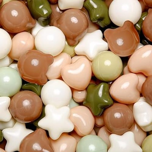 Star Ball Pit Balls with Bear and Heart Shape, for Toddlers Babies Kids Playpen Pool Puppy Dog Cat Play， 50 200